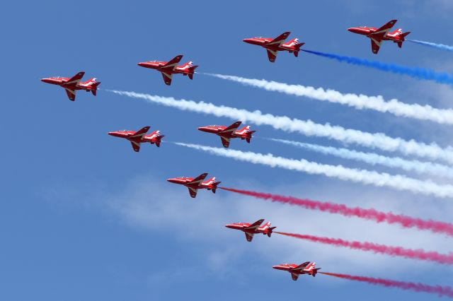 XX311 — - The Red Arrows making their grand entrance over Boston .The Boston fylover was part of the Red Arrows' biggest North American tour of eleven weeks to 25 cities.