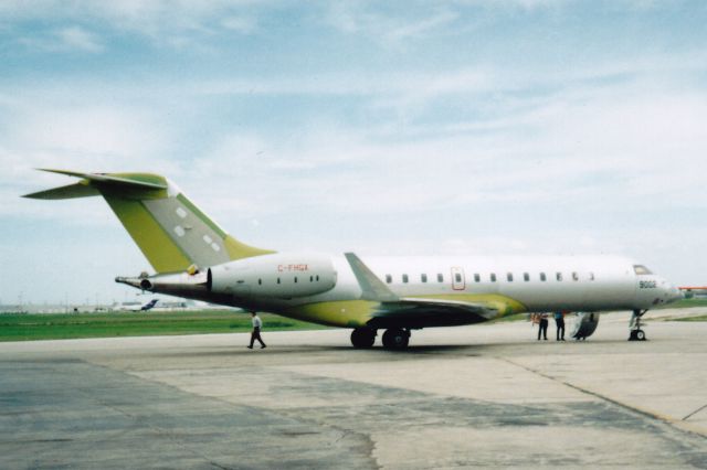 Bombardier Global Express (C-FHGX) - The Canadian Civil Aircraft Register under Historical Search shows the “Model” as” BD-700-1A10”, “The Year of Manufacture” as “1996” and the “Basis for Eligibility for Registration” as “Experimental Aircraft”