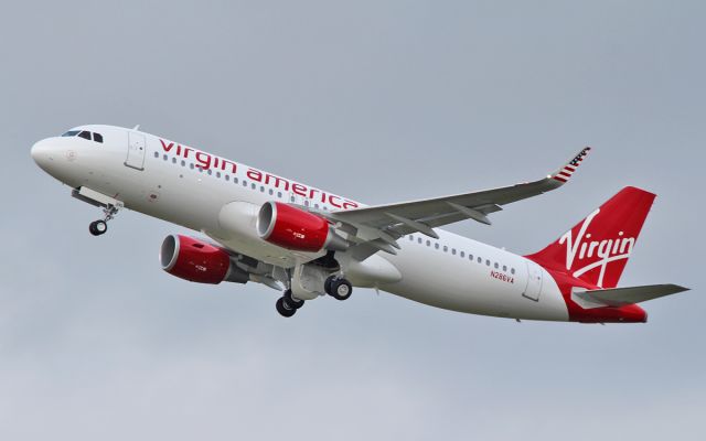 Airbus A320 (N286VA) - virgin america a320 n286va dep shannon on its delivery flight 3/2/16.