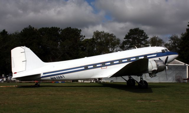 Douglas DC-3 (N61981) - This beautiful DC3 A was originally built in 1940 and once flew for American Airlines. Plane is now owned and stored at Cape Cod Airfield. 