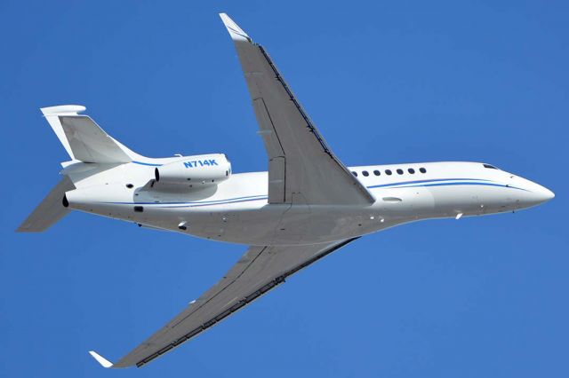 Dassault Falcon 7X (N714K) - Dassault Falcon 7X N714K at Phoenix Sky Harbor on January 17, 2016. It was built in 2010. Its construction number is 100.