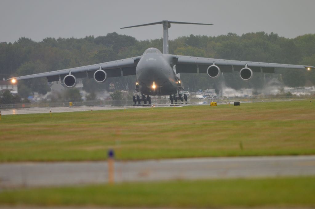 — — - C-5 Galaxy Heavy touching down at Martin State Airport, Middle River, MD