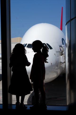 Airbus A380-800 (VH-OQI) - Remember when you were young and about to take a flight for the first time? The excitement of the airport and the anticipation of boarding that big jetliner. For me it was a United 727-100 and a flight to SFO some 50 years ago.  Something I will never forget.