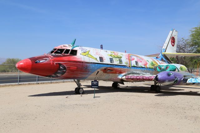 Lockheed Jetstar 2 — - Lockheed VC-140 (Back to Supersonica by Kenny Scharf, 2013) at Pima Air and Space Museum, Tucson, AZ, 17 May 14.