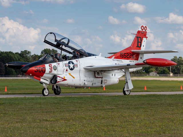 North American Rockwell Buckeye (N212TB) - A North American Aviation T-2 Buckeye taxis by after a performance at EAA Airventure 2019.