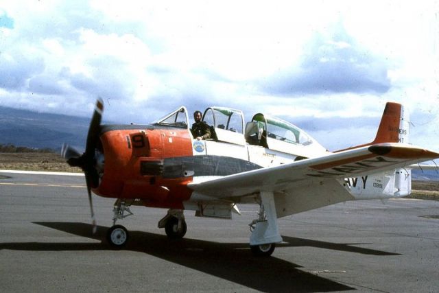 North American Trojan (13-8191) - 1976, Big Island, Hawaii. The airplane was based at NAS Barbers Pt. w/Ken Tomovick