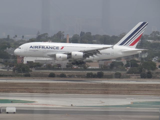 Airbus A380-800 (F-HPJA) - LAX on a very cloudy day.