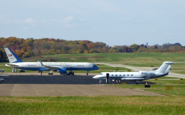 N931DC — - Shown here is a 2005 Gulfstream G350 sharing the tarmac with Air Force Two in the Autumn of 2016. Vice-President Joe Biden was visiting the area.