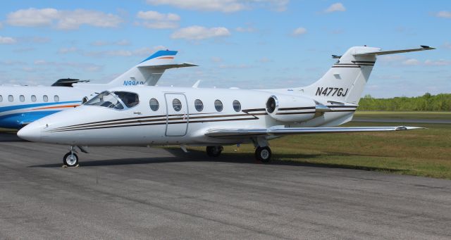 Beechcraft Beechjet (N477GJ) - A Hawker 400XP on the ramp at Boswell Field, Talladega Municipal Airport, AL, during the NASCAR GEICO 500 race at Talladega Super Speedway - April 25, 2021.