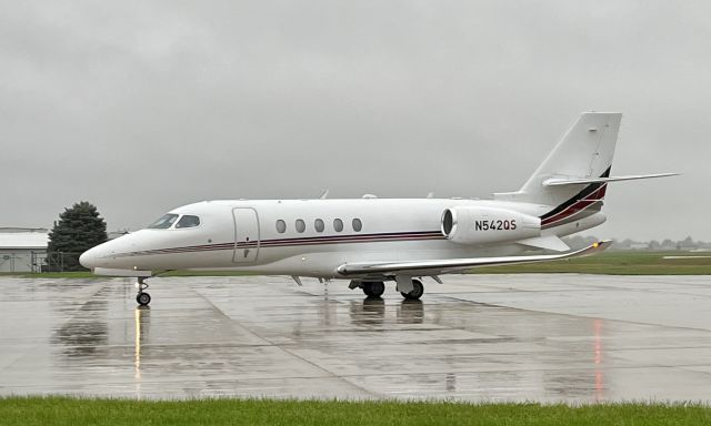 Cessna Citation Latitude (N542QS) - EJA542, operated by this 2017 Cessna 680A Citation Latitude, taxing to the terminal on a gloomy day back in October. 10/29/21.  