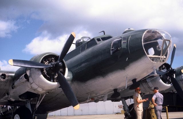 N7227C — - Pre-flighting the CAF B-17G prior to take-off.