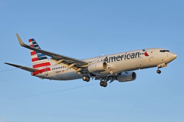 Boeing 737-700 (N981AN) - An American Airlines operated Boeing 737-823(WL) jet makes an early evening arrival to the Los Angeles International Airport, LAX, in Westchester, Los Angeles, California