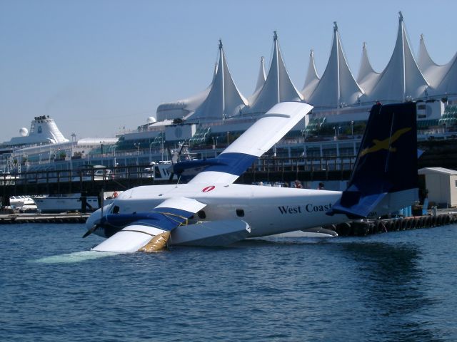 — — - A seaplane with a wing in the water!