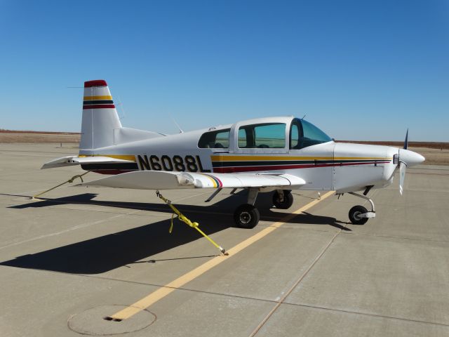 Grumman AA-5 Tiger (N6088L) - Nice calm cool day in Oklahoma, no other aircraft on field.