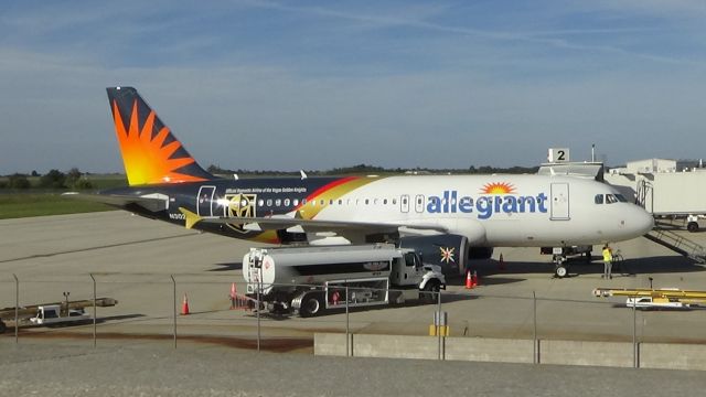 Airbus A319 (N302NV) - The "Vegas Golden Knights" Allegiant A319 visiting Springfield from...Vegas (Obviously LOL)!  Date - October 12, 2021