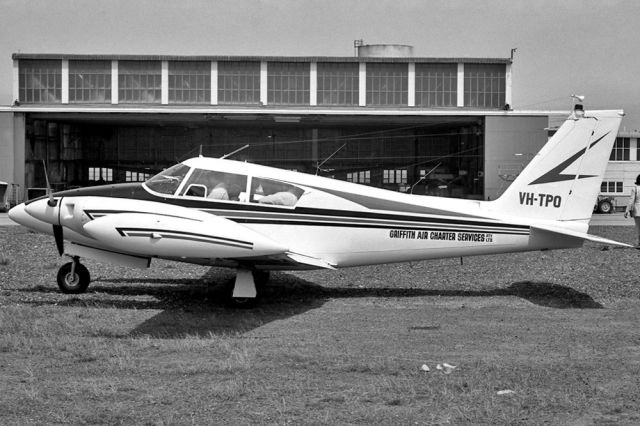 VH-TPO — - GRIFFITH AIR CHARTER SERVICES P/L - PIPER PA-30 TWIN COMANCHE - REG VH-TPO (CN 30-313) - MOORABBIN VIC. AUSTRALIA - YMMB (10/4/1982)35MM B/W SLIDE CONVERSION.