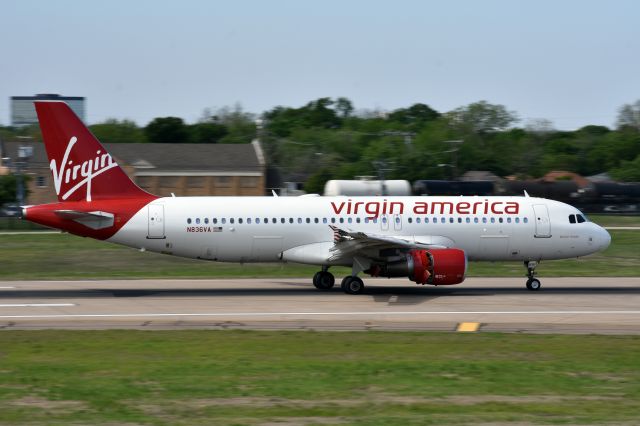 Airbus A320 (N836VA) - Titled spruce moose. Still in Virgin America livery.