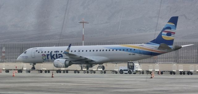 EMBRAER 195 (4X-EMC) - Taxing to stand after landing at the new Eilat International Airport. This aircraft is named after the famous Israeli singer the late Arik Einstein