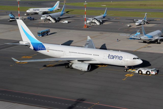 Airbus A330-300 (HC-COH) - A sample of all of Tames fleet in one photo.