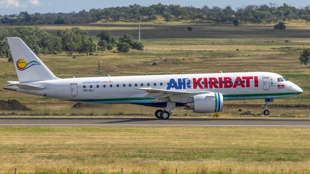 Embraer ERJ-190 (VH-IKJ) - Air Kiribati Embraer E190 E2 VH-IKJ departing Toowoomba Wellcamp Airport for Brisbane Tuesday 31-03-2020