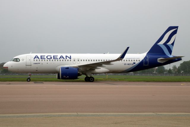 Airbus A320neo (SX-NEP) - Taxiing to Stand 225 on 2-May-24 operating flight AEE604 from LGAV.