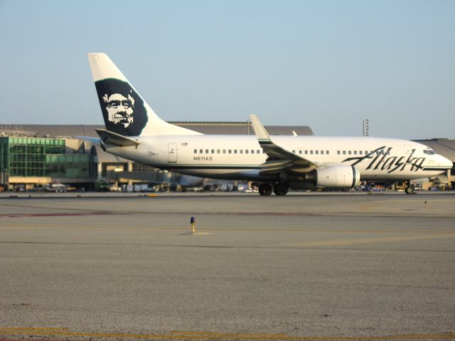 Boeing 737-700 (N611AS) - Holding on RWY 19R