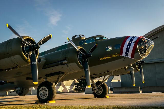 Boeing B-17 Flying Fortress — - B-17F Memphis Belle.  The museum has opted to keep the original nose art hidden until the May 17th debut.