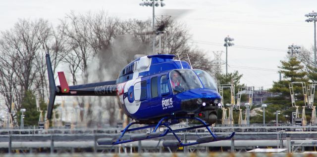 Bell JetRanger (N95TV) - LINDEN AIRPORT-LINDEN, NEW JERSEY, USA-MARCH 06, 2023: A news helicopter from one of the local New York City television stations is seen by RF preparing to land at approximately 1420 hrs.