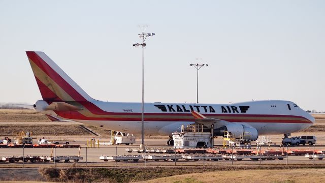 Boeing 747-400 (N403KZ) - ex-NCA.  South Cargo Ramp at MEM.