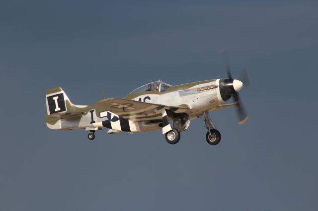 North American P-51 Mustang (AEH74190) - D Model Mustang on the take-off with rain clouds in the background. 