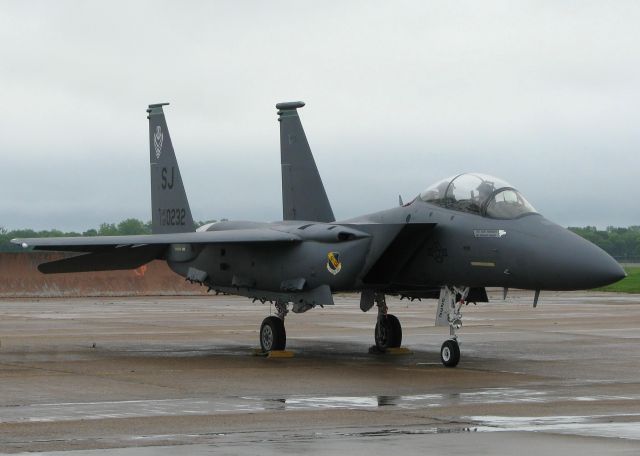 McDonnell Douglas F-15 Eagle (90-0232) - One of the F-15 Strike Eagle demo team aircraft waiting on the skies to clear up so it can go flying at the Defenders of Liberty Airshow at Barksdale Air Force Base, Louisiana.