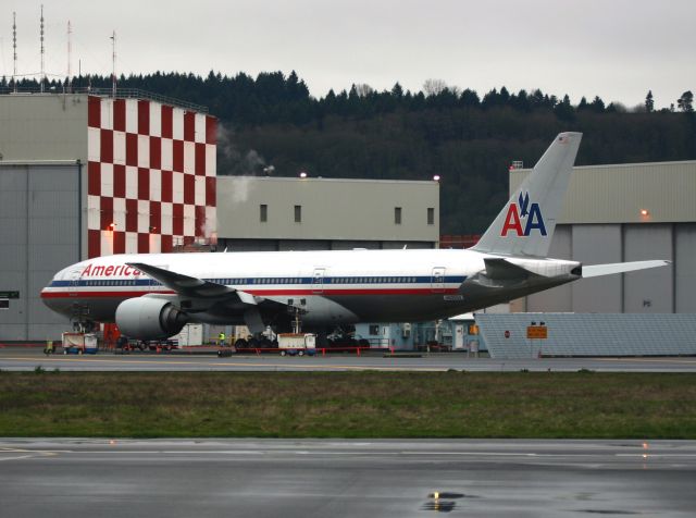 Boeing 777-200 (N6055X) - KBFI - AA 777-200 on loan to Boeing for modification and testing Jan 6th, 2006 For 787 flight development testing. click full.