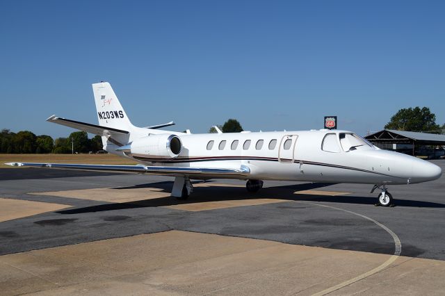 Cessna Citation V (N203WS) - July 2012, at the former Conway, Arkansas municipal airport. 