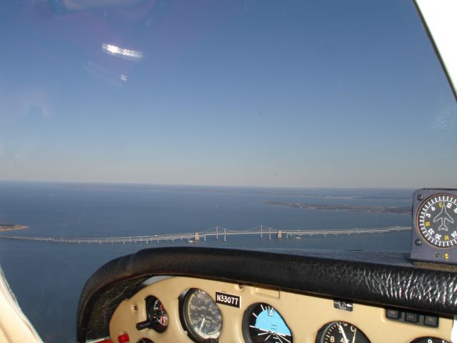 Piper Cherokee (N33077) - Chesapeake Bay Bridge; just leaving ADIZ, PALEO Gate