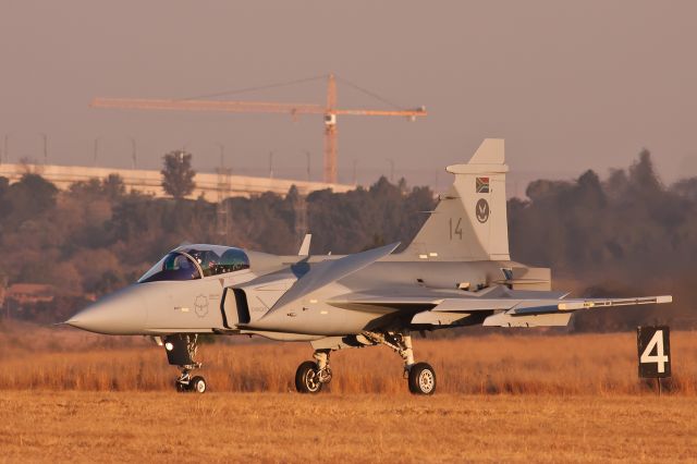 SAAF14 — - SAAB Gripen at Swartkop Air Force Base after landing.