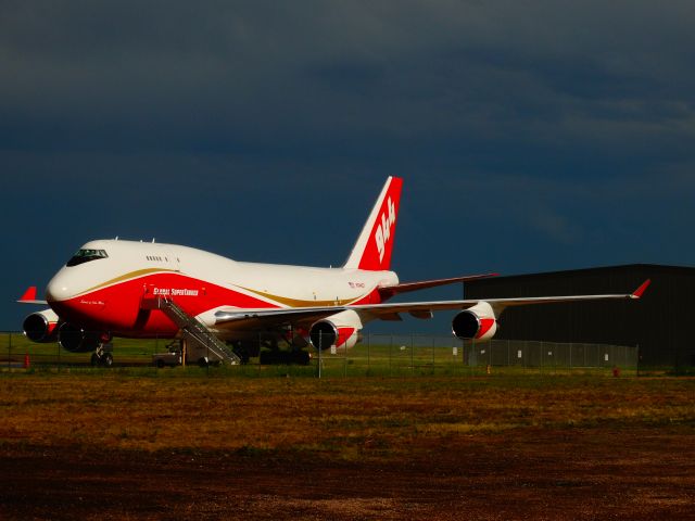 Boeing 747-400 (N744ST) - The Worlds Largest Fire Fighting Plane Parket At The Colorado Springs Airport FBO