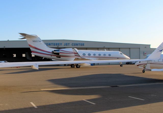 Gulfstream Aerospace Gulfstream IV (N810TM) - KMRY - Monterey Jet center was real busy this AM with rampers moving aircraft all over...