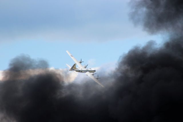 Boeing B-29 Superfortress (N69972) - Doc skirting around heavy smoke after "Wall of fFre".