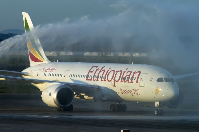 Boeing 787-8 (ET-AOQ) - Boeing B787 first time landing at Rome Fiumicino airport (FCO)