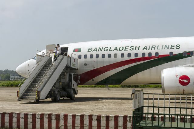 Boeing 737-800 (S2-AEQ) - 16th Oct., 2020: One of Biman Bangladesh's five operational B738 is seen getting ready to fly from Palongky to Dhaka. This aircraft started its life with China's Okay Airways in 2010 and was eventually leased to Biman in May 2019. (See http://www.planexplorer.net/Xploregallery/displayimage.php?pid=1678 )