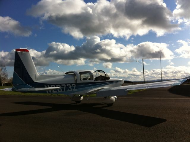 Grumman AA-5 Tiger (N28732) - Looking south toward rnwy 09-27 at KCVO