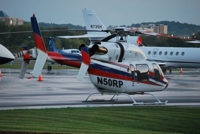 Bell 427 (N50RP) - PENSKE CORP (NASCAR team owner Roger Penske) at KJQF for Bank of America 400 race - 10/11/14 ***** previously registered as N2RW and N1RP