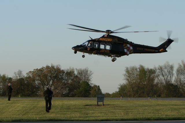 BELL-AGUSTA AB-139 (N382MD) - April 26, 2021 - picking up 2 crews in the setting sun. 