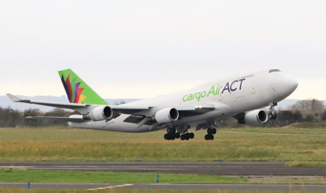 Boeing 747-400 (TC-ACF) - AirAct cargo b747-481(bdsf) tc-acf dep shannon for chicago 8/11/20.