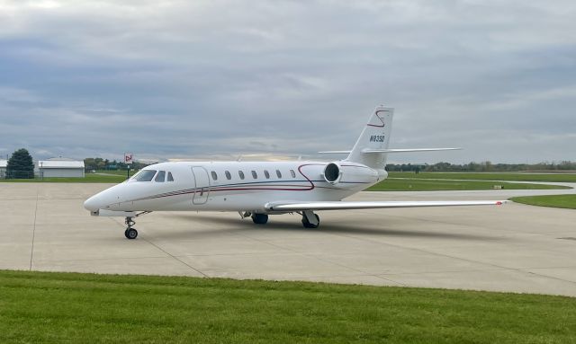 Cessna Citation Sovereign (N83SD) - N83SD, operating as “Lakefront 83”, after arriving from Kenosha, WI (KENW). After a quick turnaround this 2006 Cessna 680 Citation Sovereign departed for Pierre, SD (KPIR). 