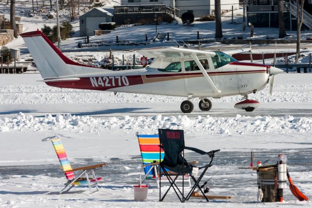 Cessna Skyhawk (N42770) - Ice fishing and plane spotting? Alton Bay is believed to be the only charted ice airport in the 48 contiguous United States.