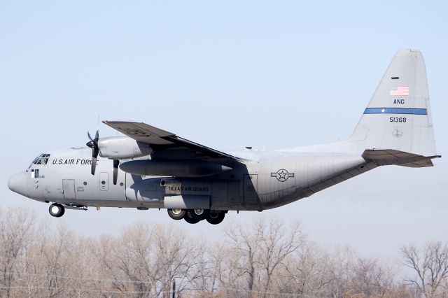 Lockheed C-130 Hercules (85-1368) - Working the pattern, February 2013, this H-model was being borrowed at the time by the 62nd AS and 154th TRS. It kept its tail flash, as it was eventually returned to the 181st AS in NASJRB Fort Worth. It has subsequently been sent to the boneyard.