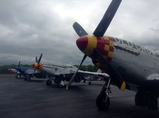 North American P-51 Mustang — - Four P-51s meet up to perform a flyover to commemorate the life of Ed Bowlin at Peach State Airport in Georgia.