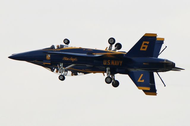 McDonnell Douglas FA-18 Hornet (16-3444) - US Navy Blue Angels #6 & #7 on rehearsal day at Thunder Over Michigan on 1 Sept 2017.