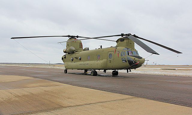 AWE8820 — - A rare North Texas snow storm resulted in a US Army H-47 sitting out the night at Greenville, Texas.